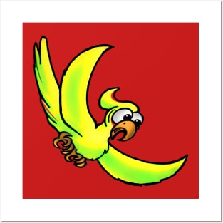 Colorful Cartoon Bird 4 Posters and Art